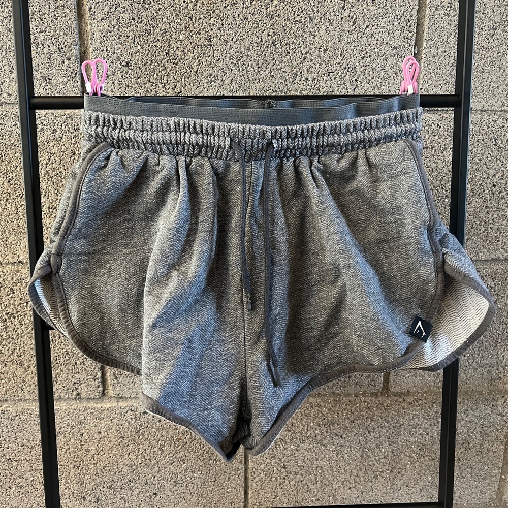 Gymshark Dualband Herringbone Heather Gray Athletic Sweat Shorts